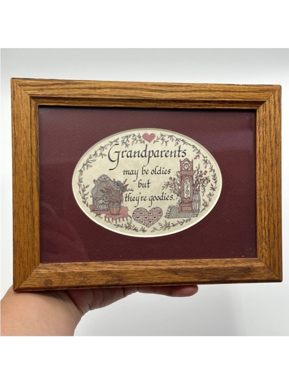 Creative Calligraphy Grandparents Print Wooden Frame